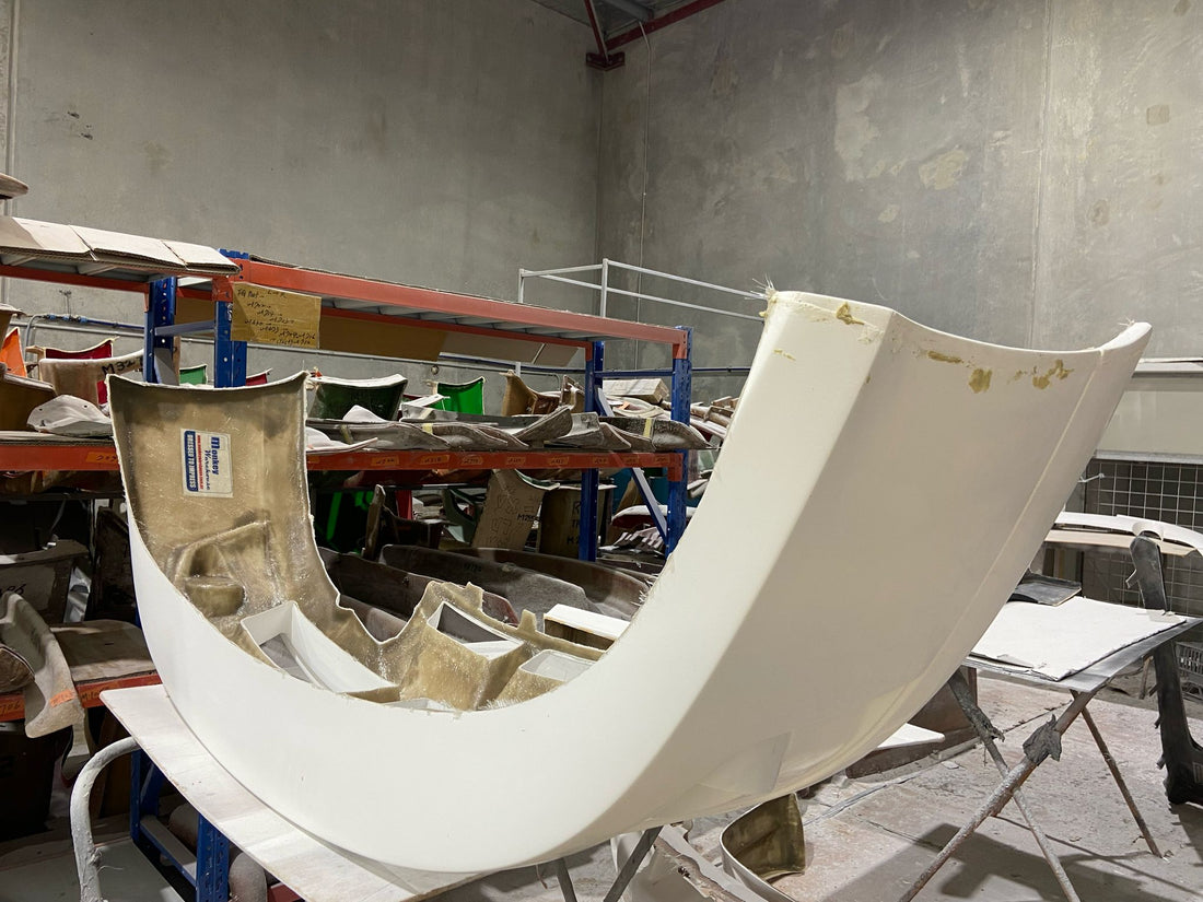 Raw Hand Laid FRP Front Bumper requiring prep work