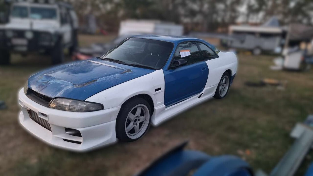 Hand-Laid FRP pre-fitted on an R33 Skyline Coupe prior to professional adjustment, sanding and paint