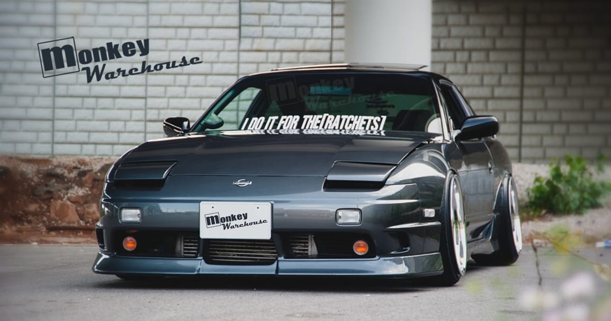 Nissan 180SX with customer-installed Monkey Warehouse front bumper bar