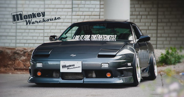 Nissan 180SX with customer-installed Monkey Warehouse Front Bumper Bar 