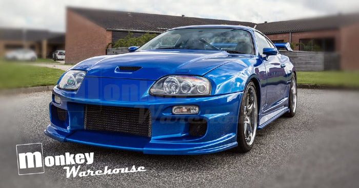 Toyota Supra JZA80 with customer-installed Monkey Warehouse Do-Luck Style Front Bumper Bar