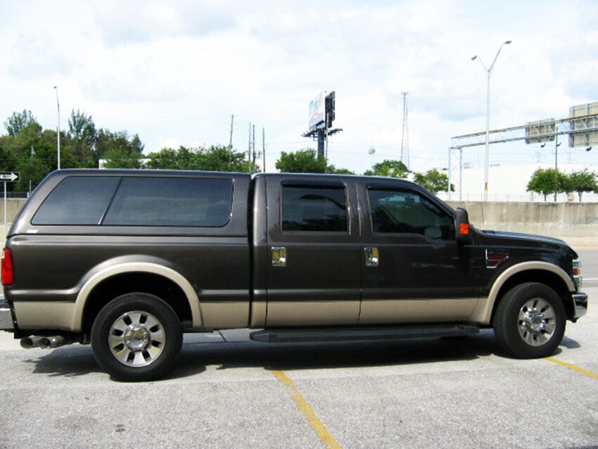 Installed View - Ford F250 F550 Crew Cab (1999-2016): Premium Window Visors