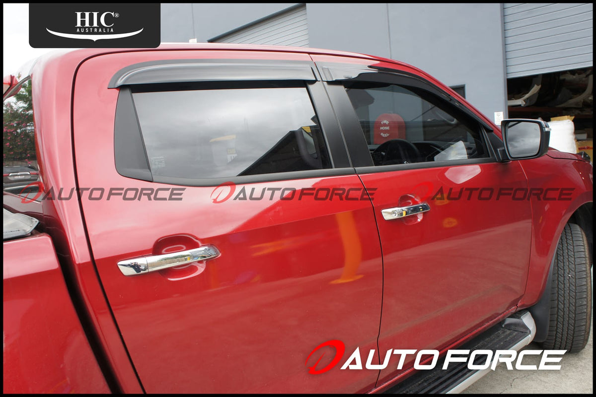 Installed View - Isuzu Dâ€‘MAX Crew Cab Ute (2020â€“2026): Premium Window Visors