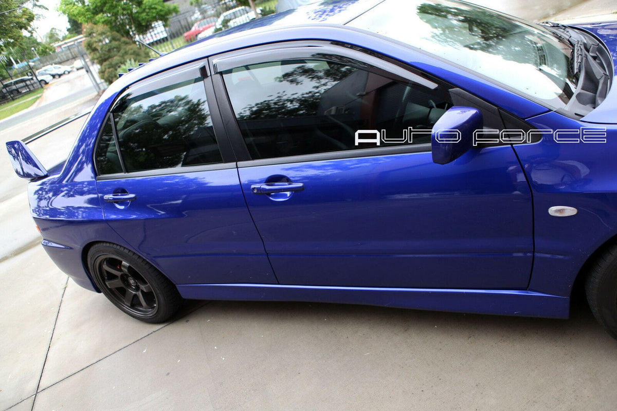 Installed View - Mitsubishi Lancer CH Sedan (2003-2007): Premium Window Visors