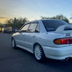 Installed View - Mitsubishi Evolution II / III (CE9A): Premium Window Visors