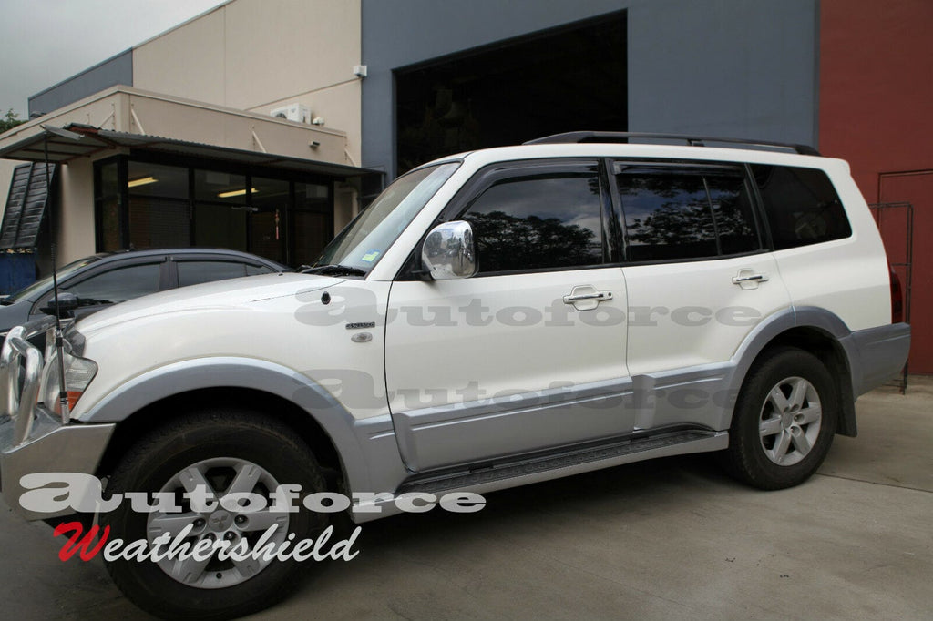Installed View - Mitsubishi Pajero (2006-2020): Premium Window Visors