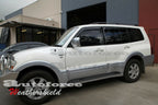 Installed View - Mitsubishi Pajero (2006-2020): Premium Window Visors