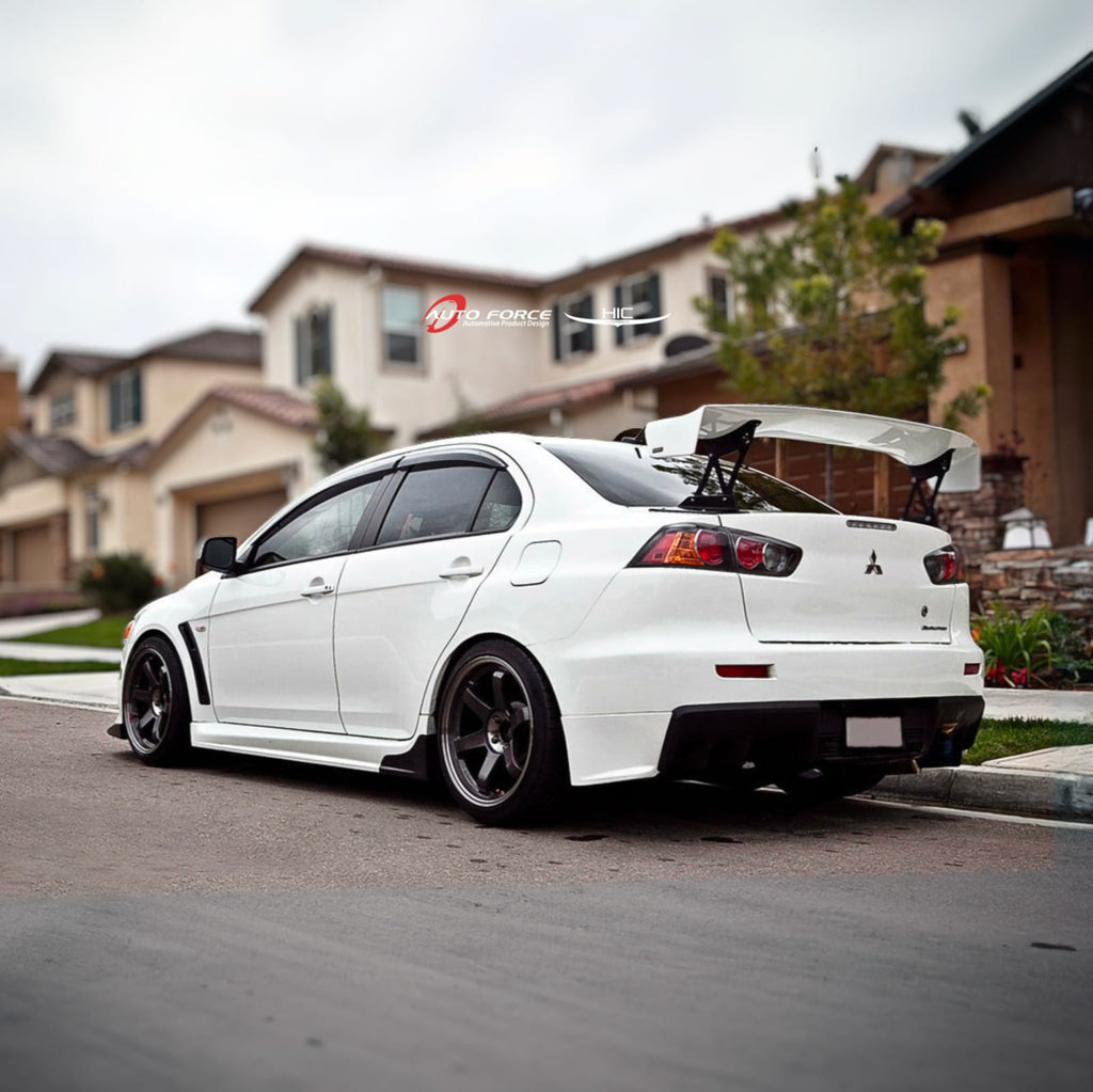 Installed View - Mitsubishi Evolution X (CZ4A): Premium Window Visors