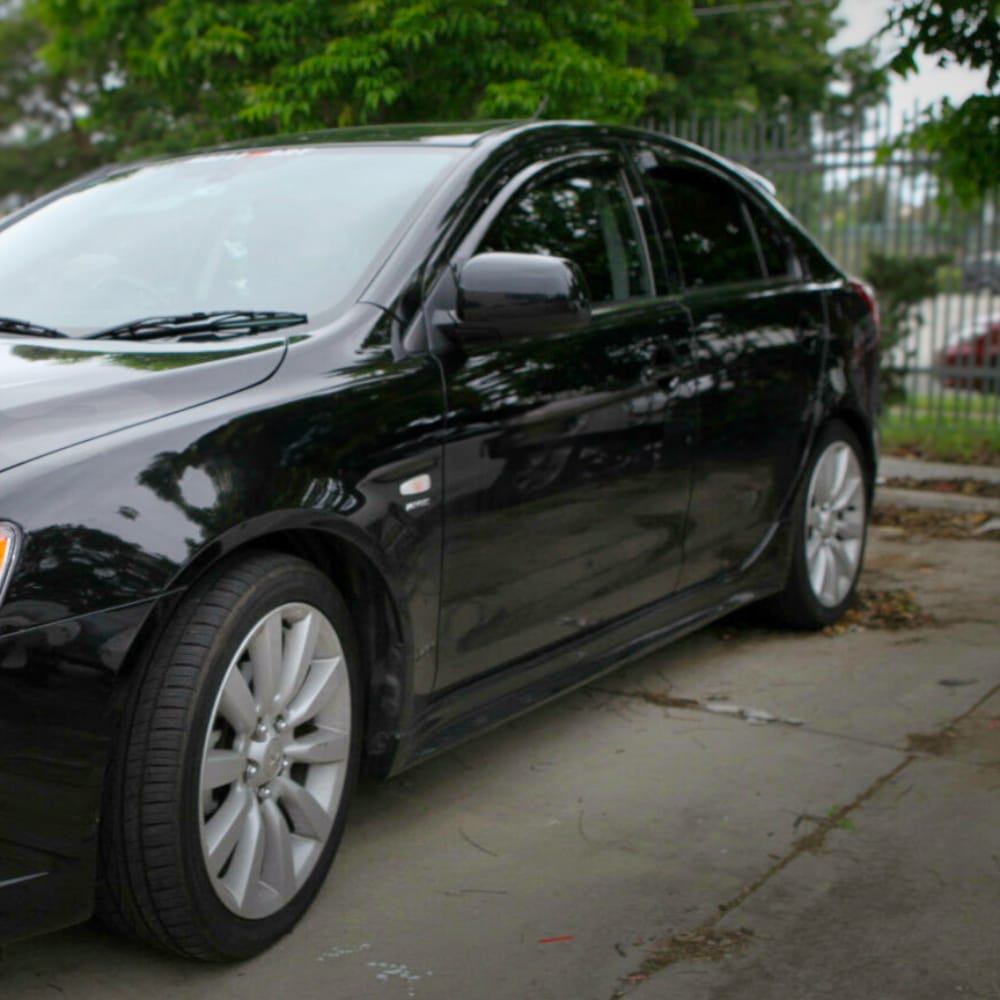 Installed View - Mitsubishi Lancer Sportback (2008-2017): Premium Window Visors