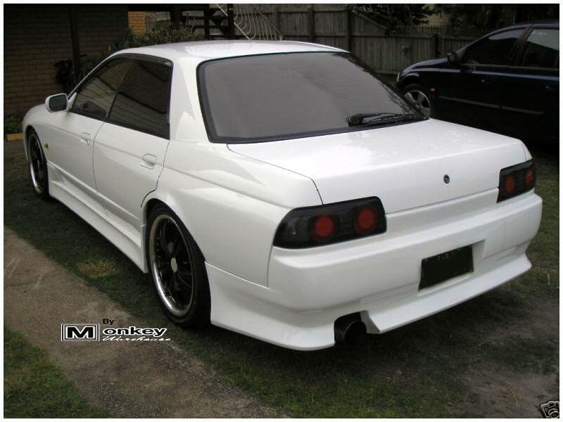 Installed View - Nissan Skyline R32 Sedan: Vertex Style Rear Bumper