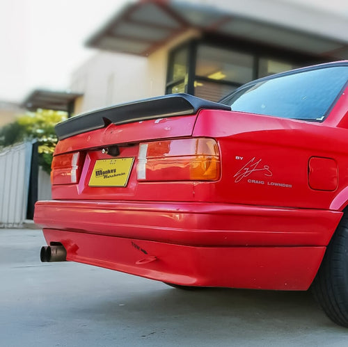 Installed View - BMW E30: M-Tech 1 Style Rear Boot Spoiler
