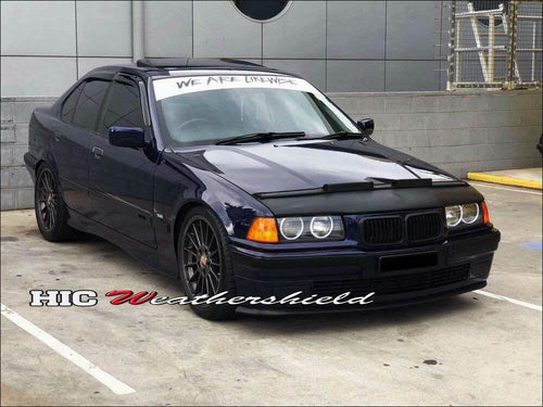 Installed View - BMW E36 Sedan (1991-1998): Premium Window Visors
