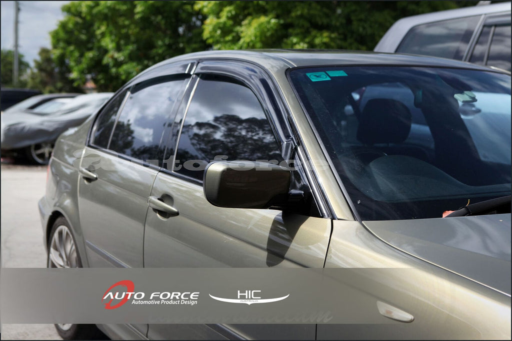 Installed View - BMW E46 Sedan (1998-2006): Premium Window Visors