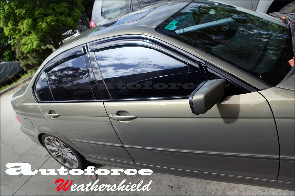 Installed View - BMW E46 Sedan (1998-2006): Premium Window Visors