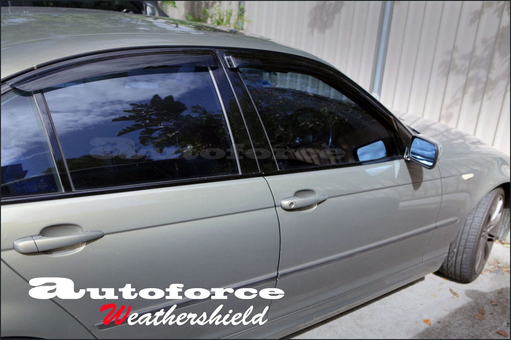 Installed View - BMW E46 Sedan (1998-2006): Premium Window Visors