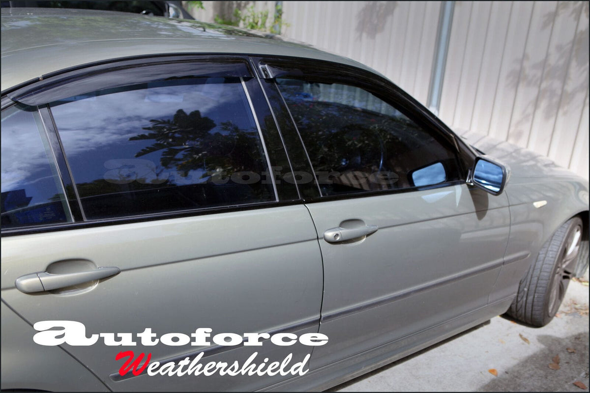 Installed View - BMW E46 Sedan (1998-2006): Premium Window Visors