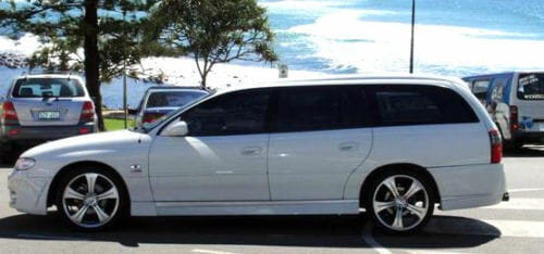 Installed View - Holden Commodore VT VX Wagon: VY Style Conversion Side Skirts