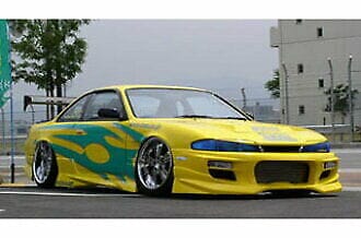 Installed View - Nissan Silvia S14 S2: Uras Type S Style Front Bumper