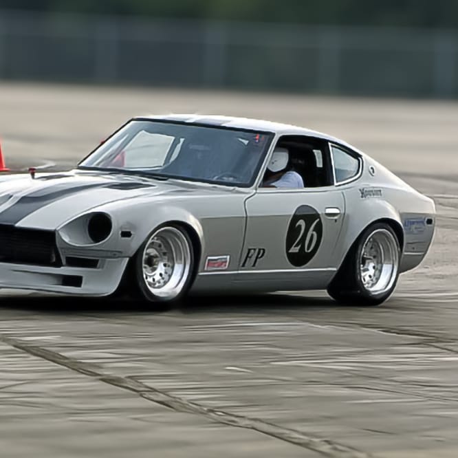 Installed View - Datsun 240Z/260Z: 4-Piece Wheel Flare Set 4cm front 8cm rear