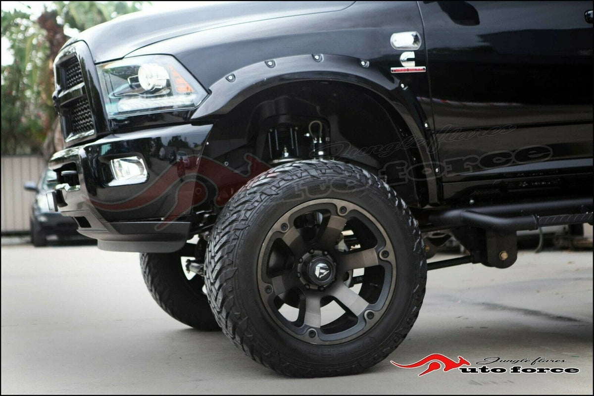 Installed View - Dodge Ram DS Series (2009-2024): 3" Front Jungle Flares