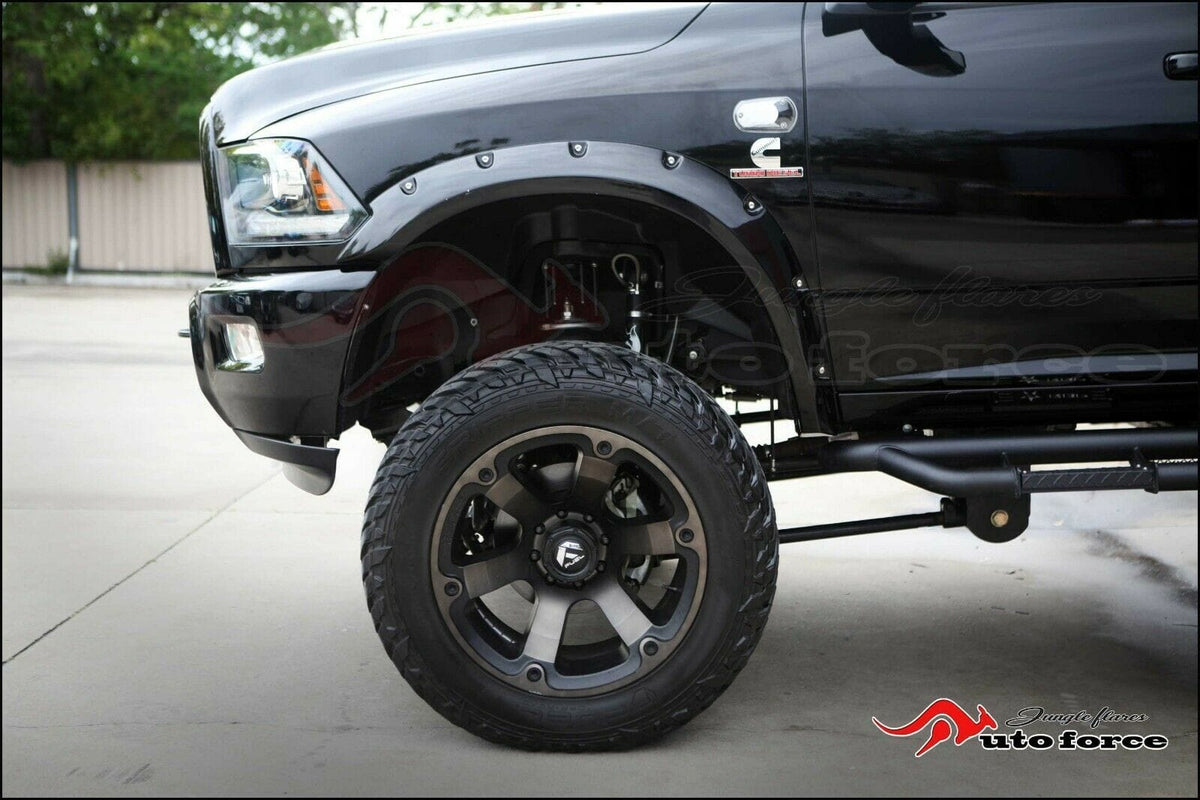 Installed View - Dodge Ram DS Series (2009-2024): 3" Front Jungle Flares