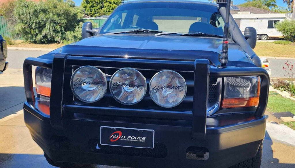Installed View - Ford F250 F350 F450 F550 Super Duty (1999-2007): Bonnet Protector Guard