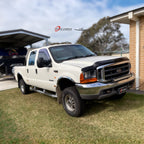 Installed View - Ford F250 F350 F450 F550 Super Duty (1999-2007): Bonnet Protector Guard
