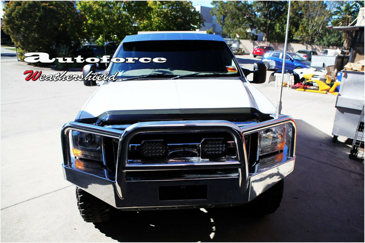 Installed View - Ford F250 F350 F450 F550 Super Duty (1999-2007): Bonnet Protector Guard