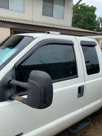 Installed View - Ford F250 F550 Extra Cab (1999-2016): Premium Window Visors