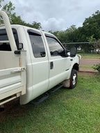 Installed View - Ford F250 F550 Extra Cab (1999-2016): Premium Window Visors