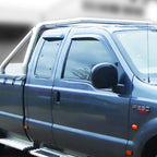 Installed View - Ford F250 F550 Extra Cab (1999-2016): Premium Window Visors