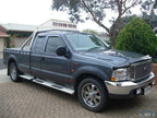 Installed View - Ford F250 F550 Extra Cab (1999-2016): Premium Window Visors
