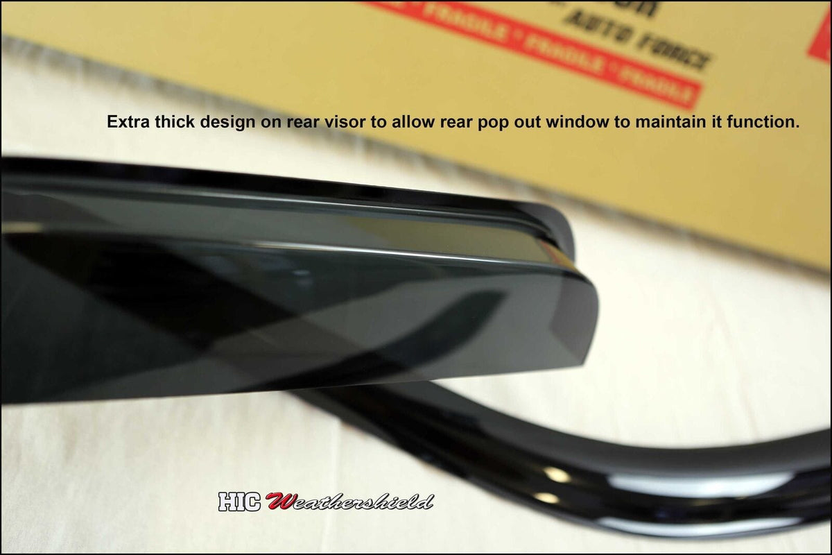 Installed View - Ford F250 F550 Extra Cab (1999-2016): Premium Window Visors