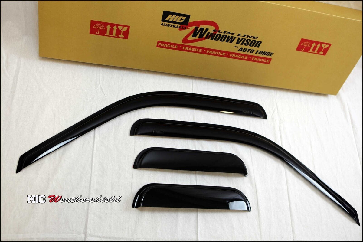 Installed View - Ford F250 F550 Extra Cab (1999-2016): Premium Window Visors