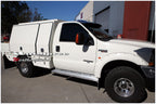 Installed View - Ford F250 F550 Front (1999-2016): Premium Window Visors