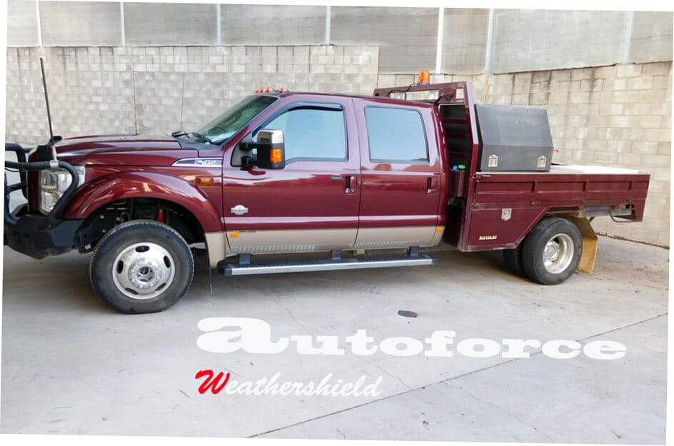 Installed View - Ford F250 F550 Front (1999-2016): Premium Window Visors