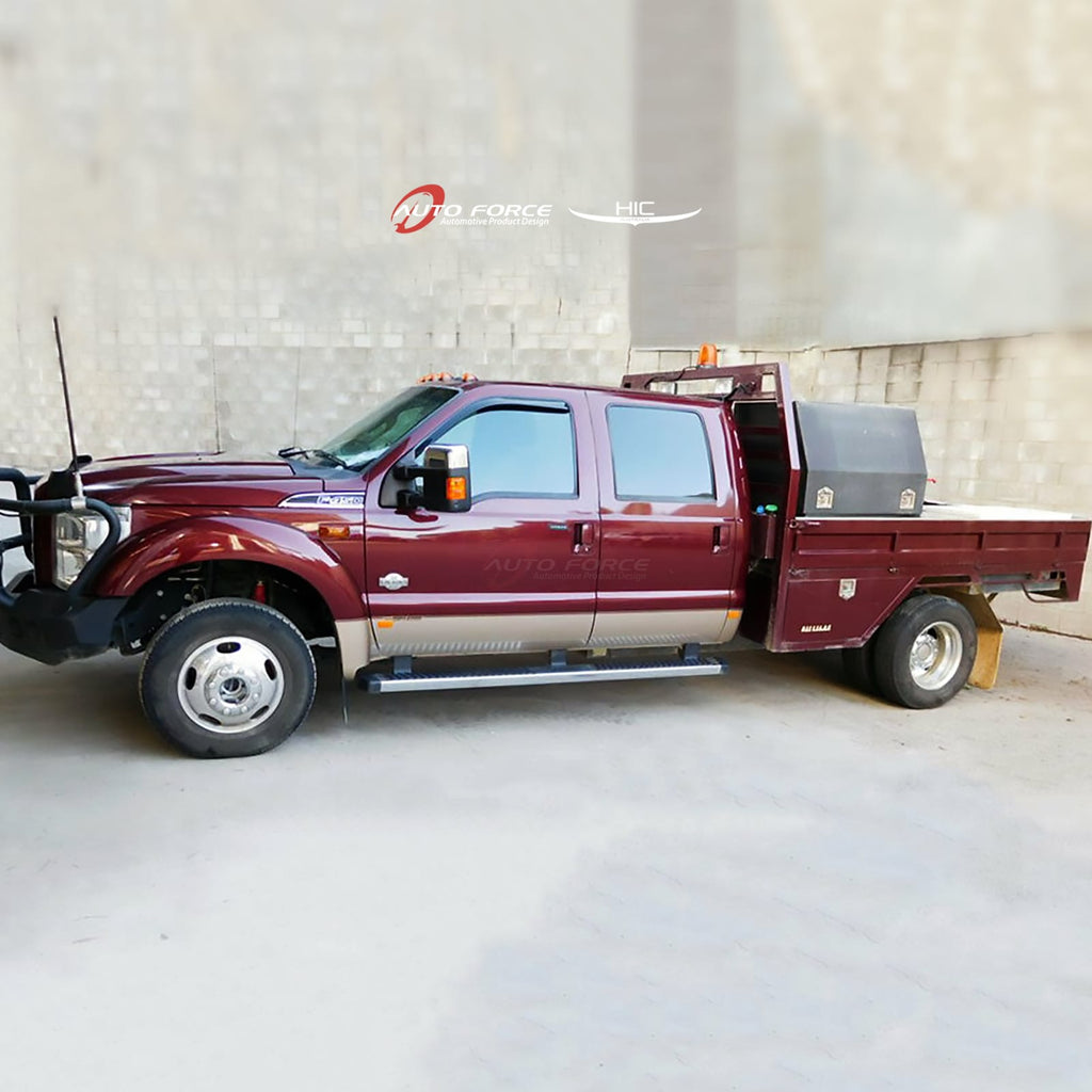 Installed View - Ford F250 F550 Front (1999-2016): Premium Window Visors