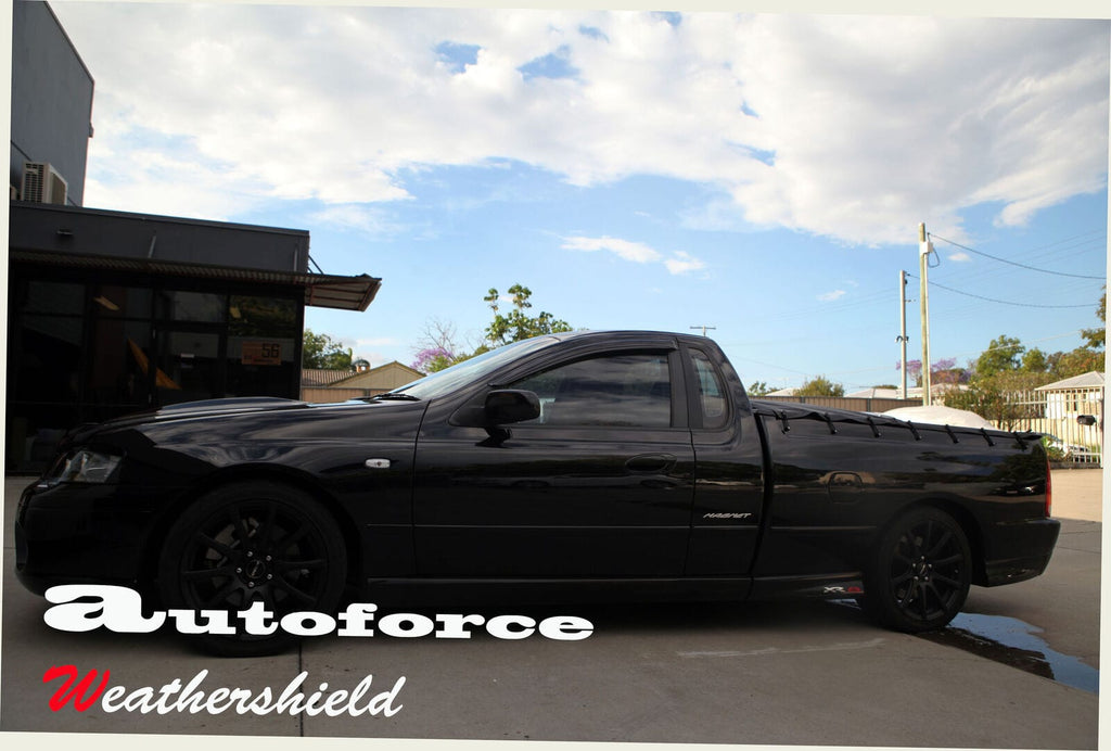 Installed View - Ford Fairlane BA BF Sedan Front (2003-2007): Premium Window Visors