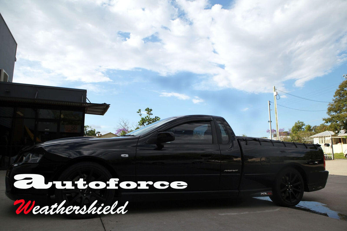 Installed View - Ford Fairlane BA BF Sedan Front (2003-2007): Premium Window Visors