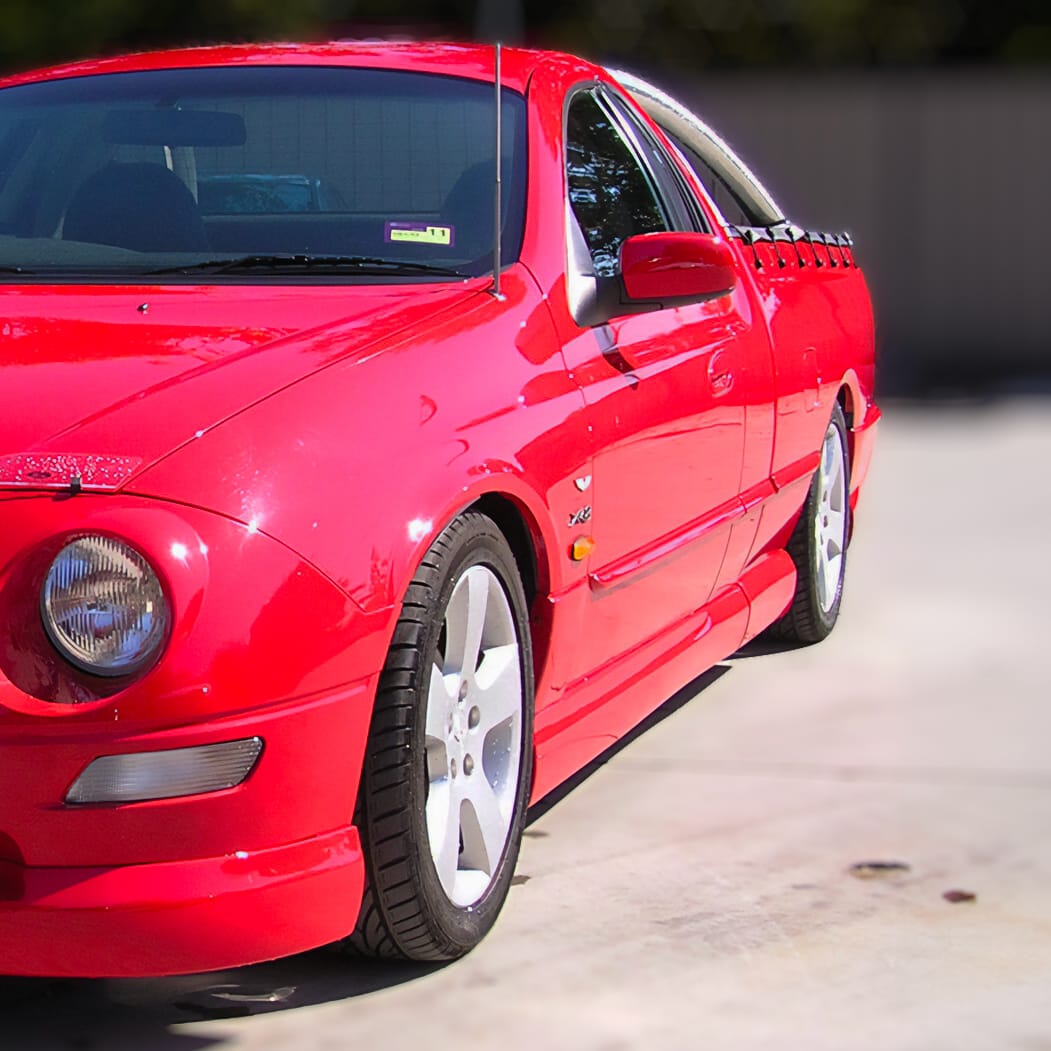 Installed View - Ford Falcon AU Series 1 2 3 Ute: Tickford TS50 Style Side Skirts