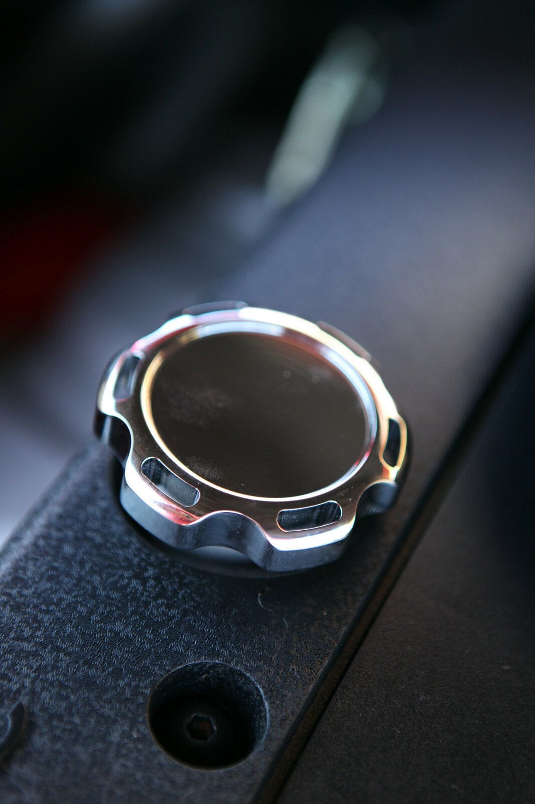 Installed View - Ford Falcon BA BF FG: Billet Engine Oil Cap (6-Cylinder V6 Models)