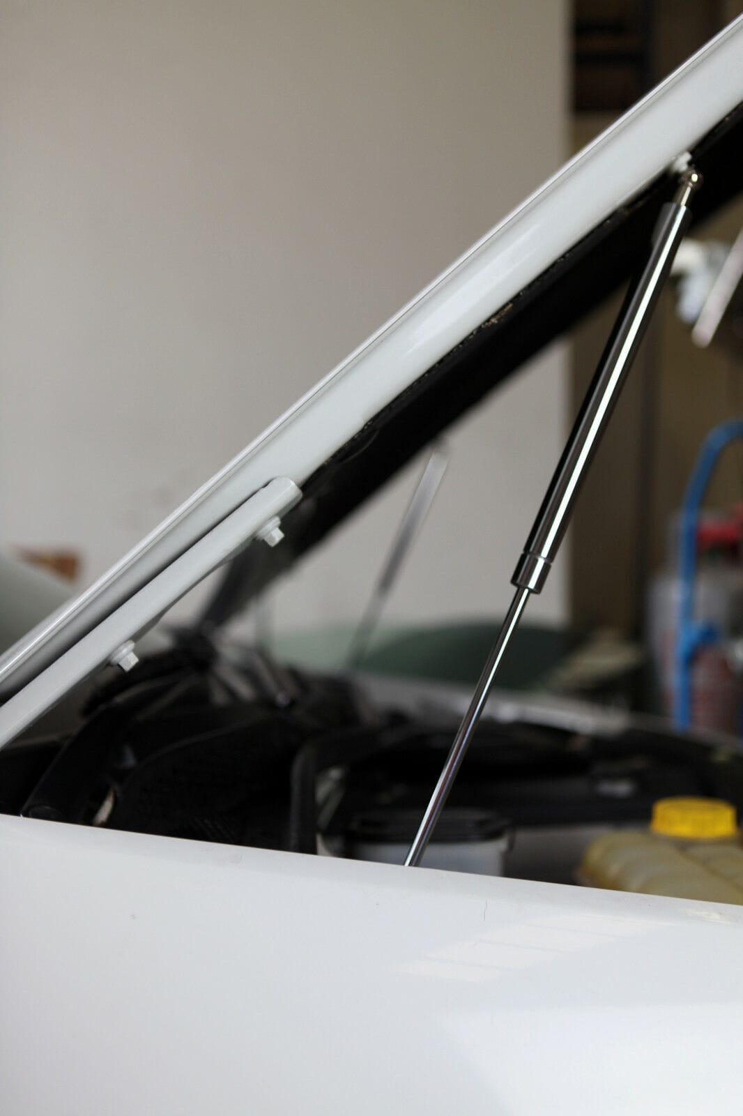 Installed View - Ford Falcon BA BF & FPV: Chrome Heavy-Duty Bonnet Struts