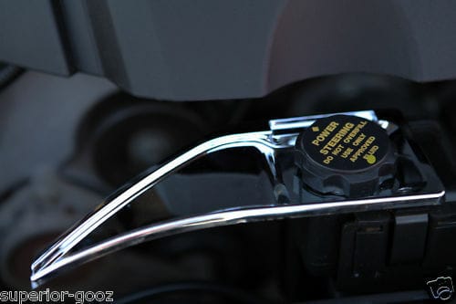 Installed View - Ford Falcon BA BF & FPV: Chrome Power Steering Overflow Tray