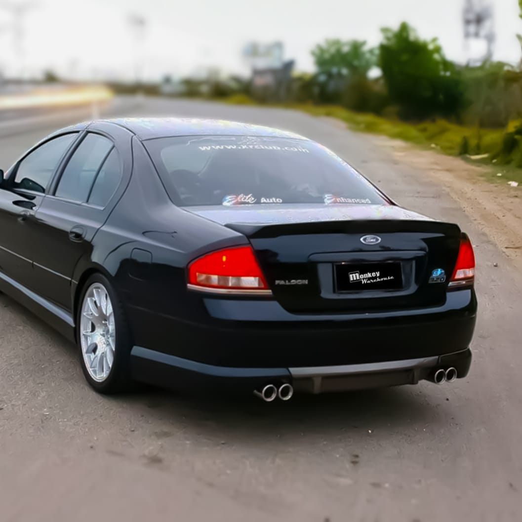 Installed View - Ford Falcon BA BF Sedan: Rear Boot Bobtail Drift Wing