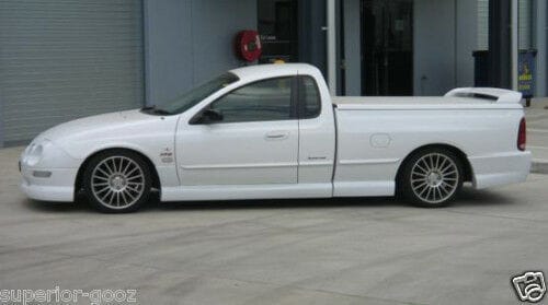 Installed View - Ford Falcon BA BF Ute: FPV Tornado Style 4-Piece Side Skirts