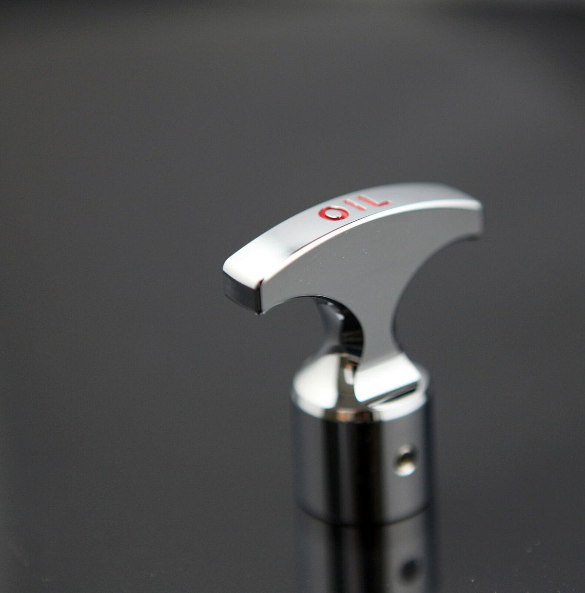 Installed View - Ford Falcon EA EB ED EL EF: Billet Engine Oil Dipstick Handle