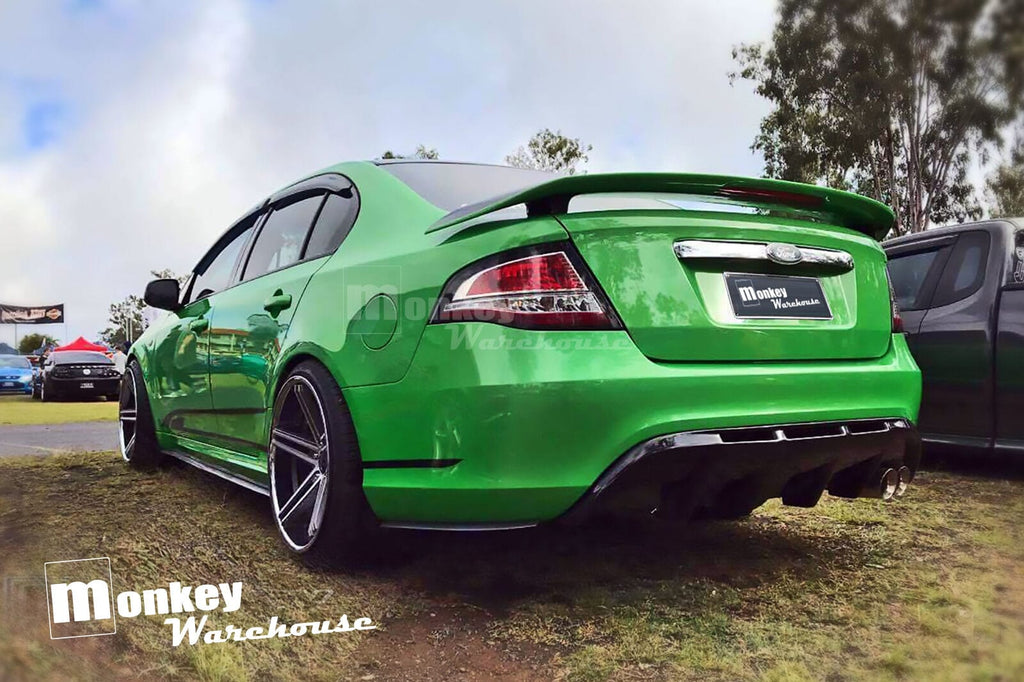 Installed View - Ford Falcon FG Sedan: Rear Bumper Diffuser - Single Exhaust Outlet (XT / XR6 / XR8 / G6)
