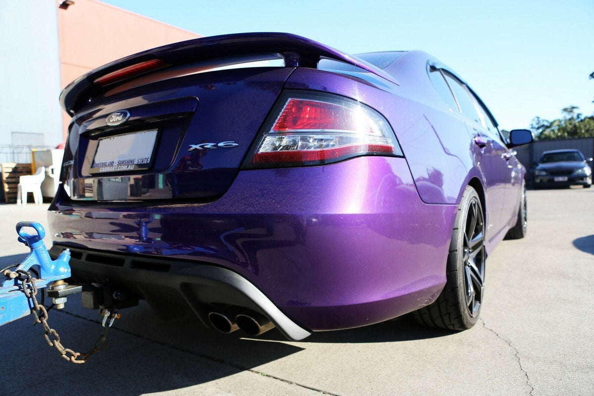 Installed View - Ford Falcon FG Sedan: Shark Fin Rear Bumper Diffuser - Twin Exhaust Outlet (XT / XR6 / XR8 / G6)