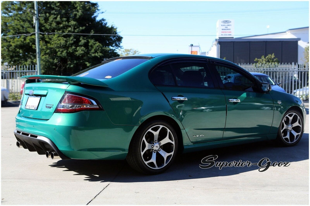 Installed View - Ford Falcon FG Sedan: Shark Fin Rear Bumper Diffuser - Twin Exhaust Outlet (XT / XR6 / XR8 / G6)
