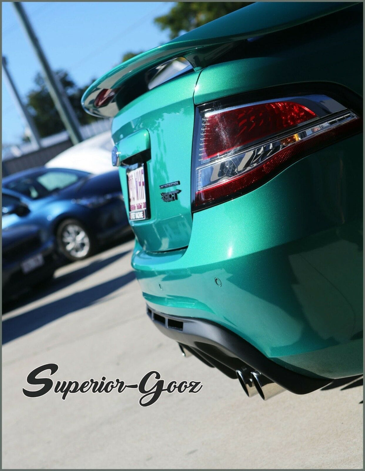 Installed View - Ford Falcon FG Sedan: Shark Fin Rear Bumper Diffuser - Twin Exhaust Outlet (XT / XR6 / XR8 / G6)